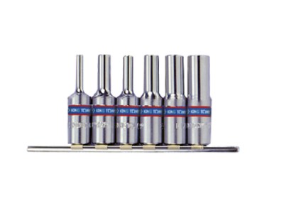 KING TONY Набор высоких торцевых головок 3/8". TORX E-профиль E4-E14. 6 пр.