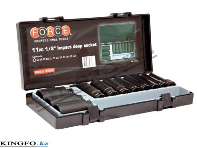 FORCE Набор ударных головок 1/2 L=85 mm 11 пр, 12-32 мм.