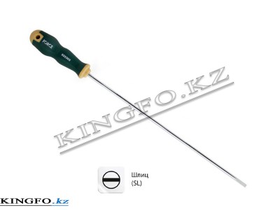 FORCE Отвертка удлиненная шлицевая Slotted 5 мм, L=300 мм.