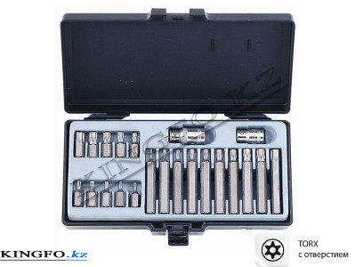 FORCE Набор вставок (бит) TORX с отверстием, 22 предмета,