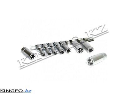 FORCE Набор головок E-профиль (Torx) 8 пр, 1/2", E10-E24.