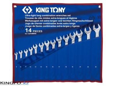 KING TONY Набор комбинированных ключей, 8-24 мм 14 пр. KING TONY 12A4MRN KING TONY Набор комбинированных ключей, 8-24 мм 14 пр. KING TONY 12A4MRN
