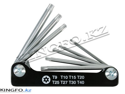 KING TONY Набор Г-образных звезд TORX T9H-T40H, 8 пр.