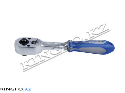 KING TONY Трещотка 1/4", 125 мм, 24 зубца, флажковая с кнопкой.