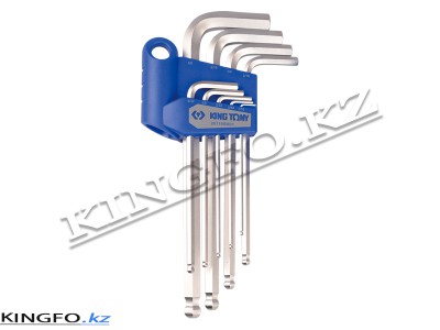 KING TONY Набор Г-образных шестигранников 1/16"-3/8", с шаровым окончанием, 9 пр