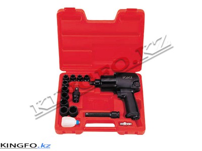 FORCE Гайковерт пневматический в комплекте ударных головок 1/2". 813 Нм. 15 пр.