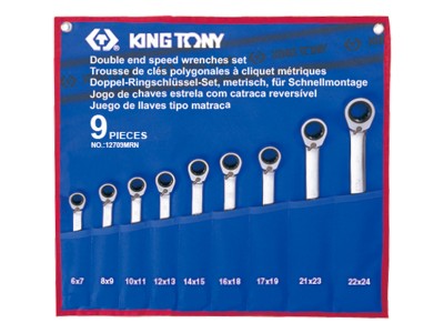 KING TONY 12709MRN Набор накидных трещоточных ключей 9 пр. KING TONY 12709MRN Набор накидных трещоточных ключей 9 пр.