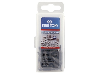 KING TONY 102510T-S1 Набор бит TORX T10 25 пр.